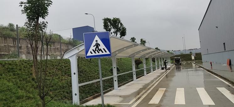 7字型膜結(jié)構(gòu)停車棚—重慶永翔二期工地項目